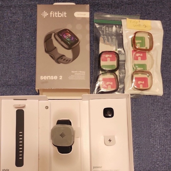 Fitbit Sense 2 Smartwatch - Black Plus Extra Protective Covers